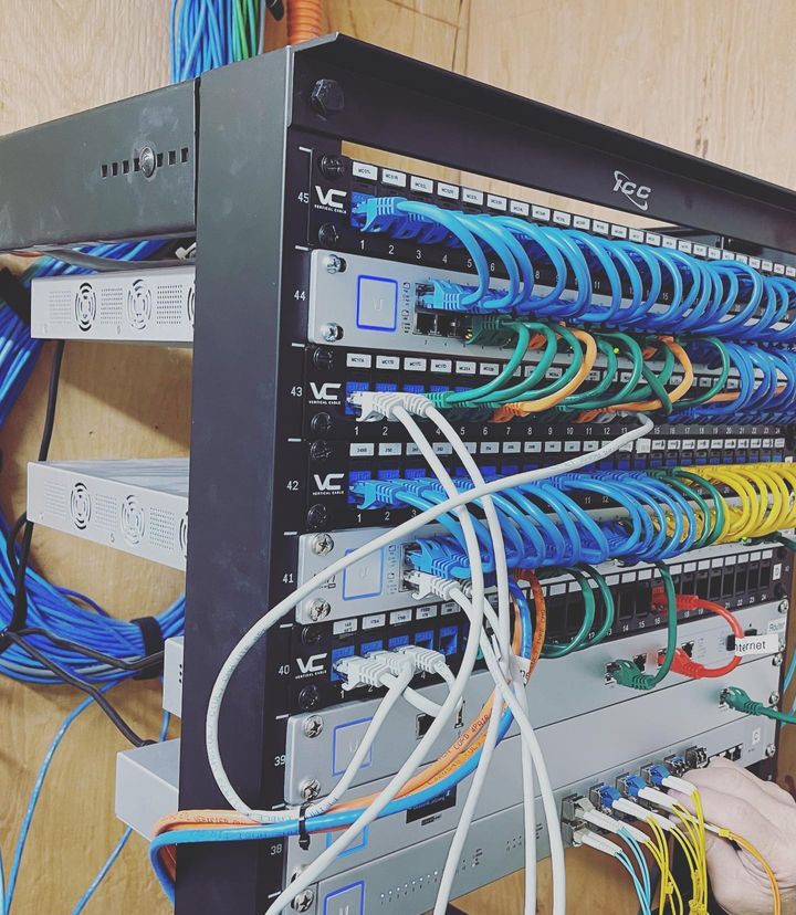 Making progress on a structured wiring project – turning chaos into order, one cable at a time.